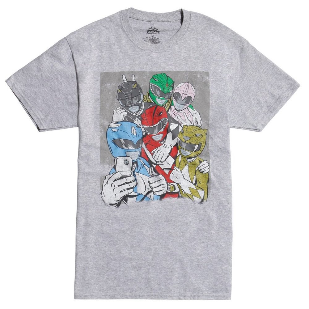 New! Mighty Morphin' Power Rangers Group Selfie T-Shirt